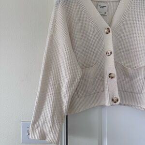 Abercrombie & Fitch Cream Button-Up Cardigan